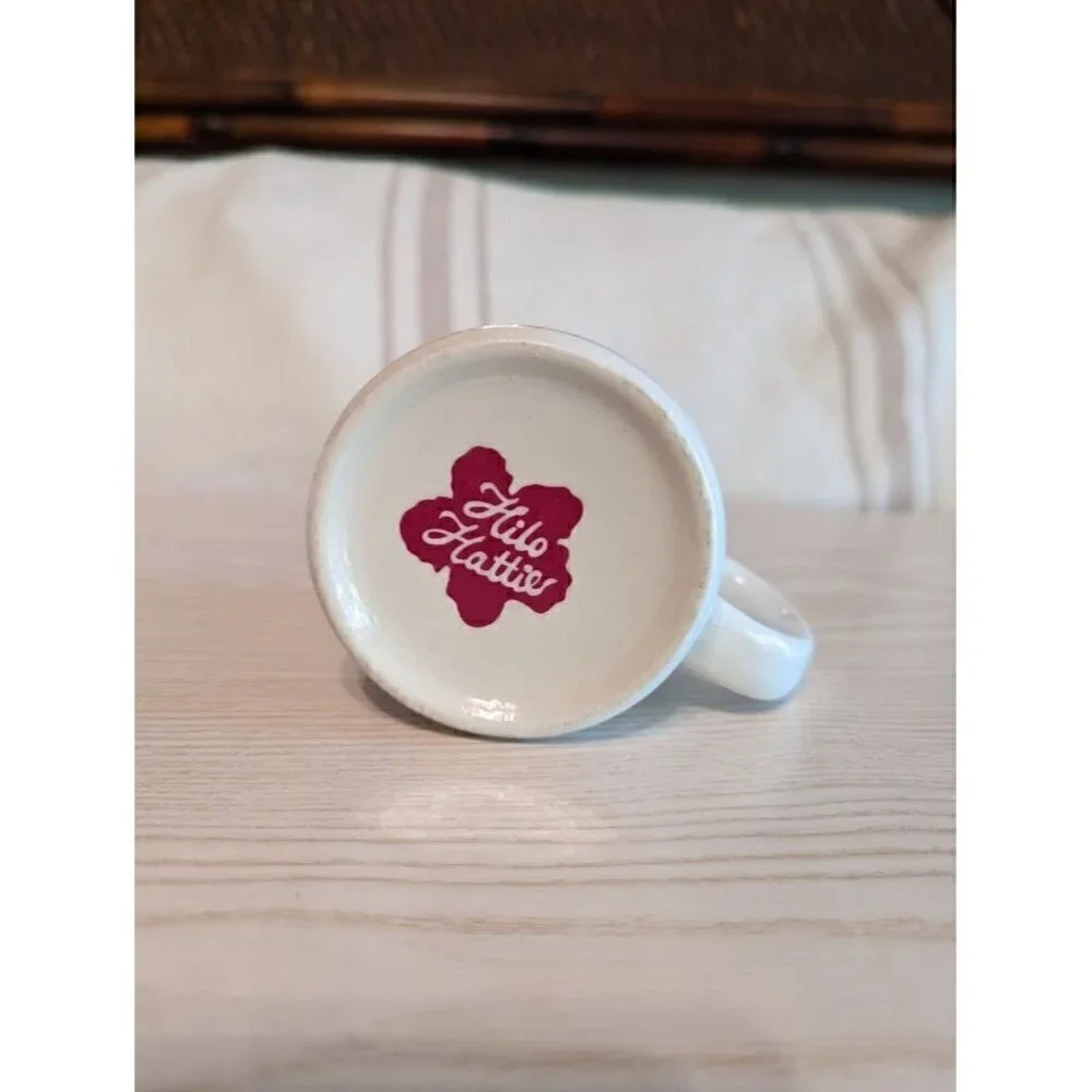 Hilo Hattie Vintage Hawaii White Floral coffee mug
